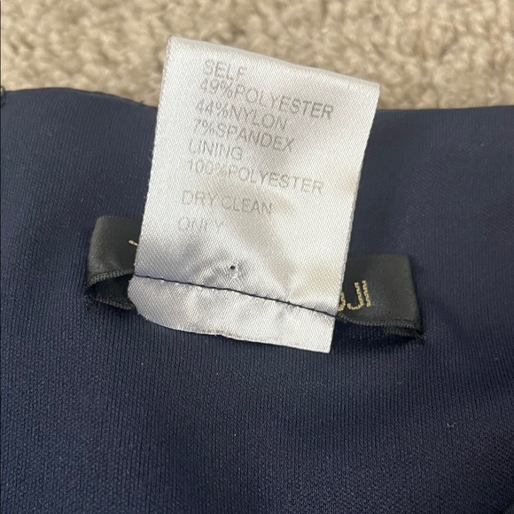 Tadashi Shoji Navy Blue Rosette Tiered Shutter Pleat Dress Size 14 Cocktail - Picture 12 of 12